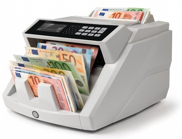 Safescan 2465-S, Contador De Billetes Automatico, Detector De Billetes Falsos 7 Puntos, 7 Divisas, Función Suma Y Fajos, 1000 Billetes/Minuto