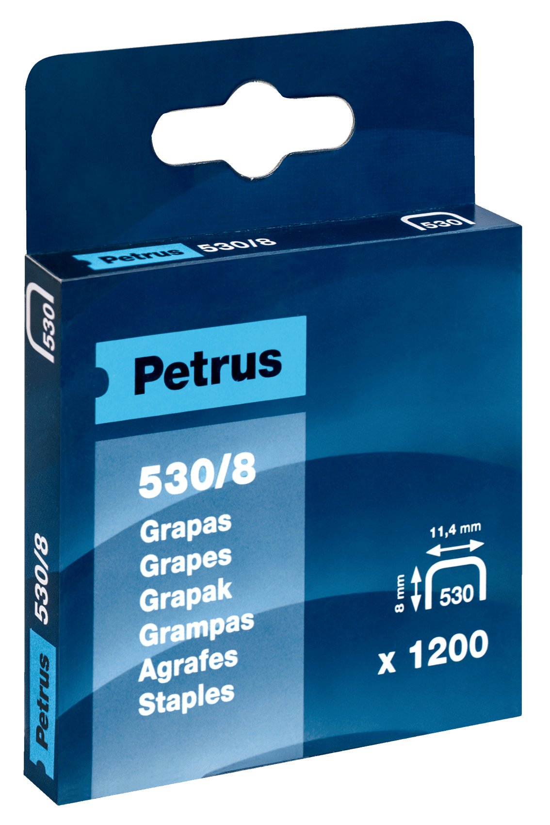 Petrus Grapas 530/8 Cobreadas Para Clavadora - Caja De 1200 Grapas - Patilla De 8mm