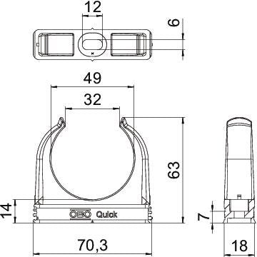 Obo 2955 M50 Quick-Schelle M50 Pp ** Lichtgrau Ral7035 2149034