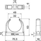 Obo 2955 M50 Quick-Schelle M50 Pp ** Lichtgrau Ral7035 2149034