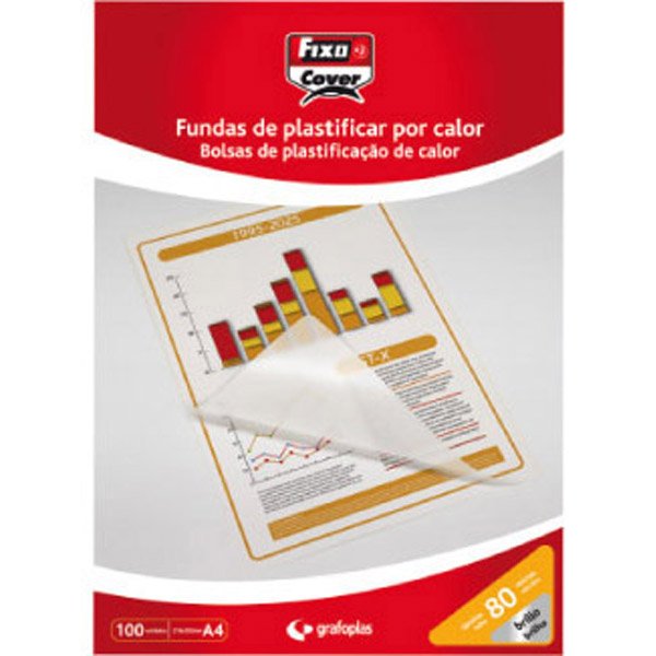 Fixo Fundas De Plastificar 80 Micras A4 Brillo Caja De 100