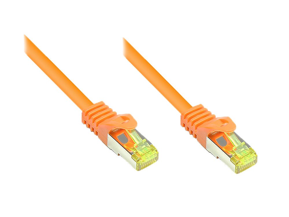 Goodconnections Rj45 Cable De Red Mit Cat. 7 Rohcable Und Rastnasenschutz (), S Ftp, Pimf, Halogenfrei, 500mhz, Ofc, Naranja, 20m,