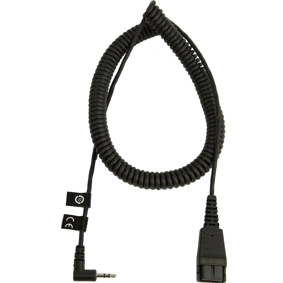 Cable De Audio Jabra 8800-01-46 - 2 M - Para Dispositivo De Audio - Extremo Prinicpal: 1 X Desconexión Rápida Audio - Extremo Secundario: 1 X Sub-Minifono Macho Audio - Negro