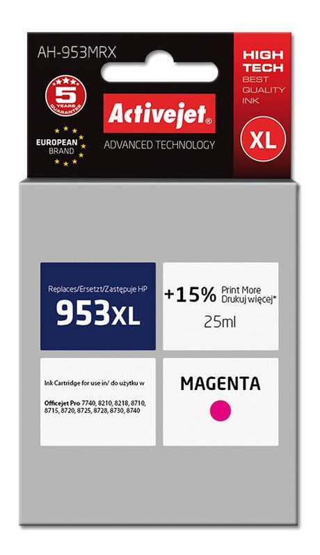 EAN 5901443107477 - Activejet AH-953MRX cartucho de tinta 1 pieza(s) Compatible Alto rendimiento (XL) Magenta imagen 1