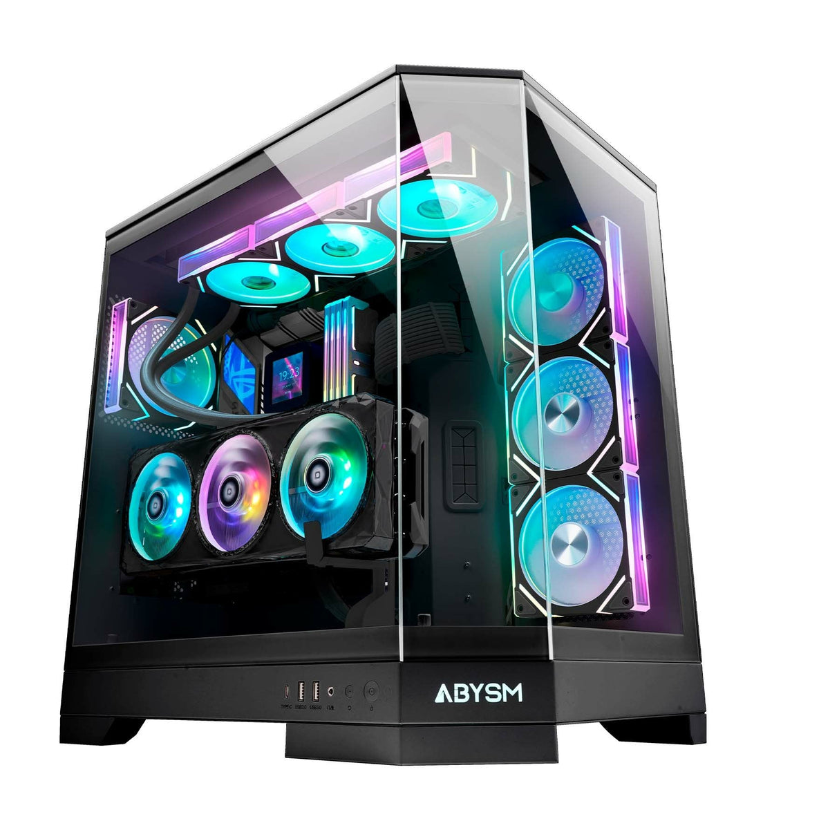 Caja Pc Abysm Danube Sava H600 Black  Torre E-Atx, Atx, Itx, Micro Atx - Lateral Y Frontal Cristal Templado - 3.5" Y 2.5" -