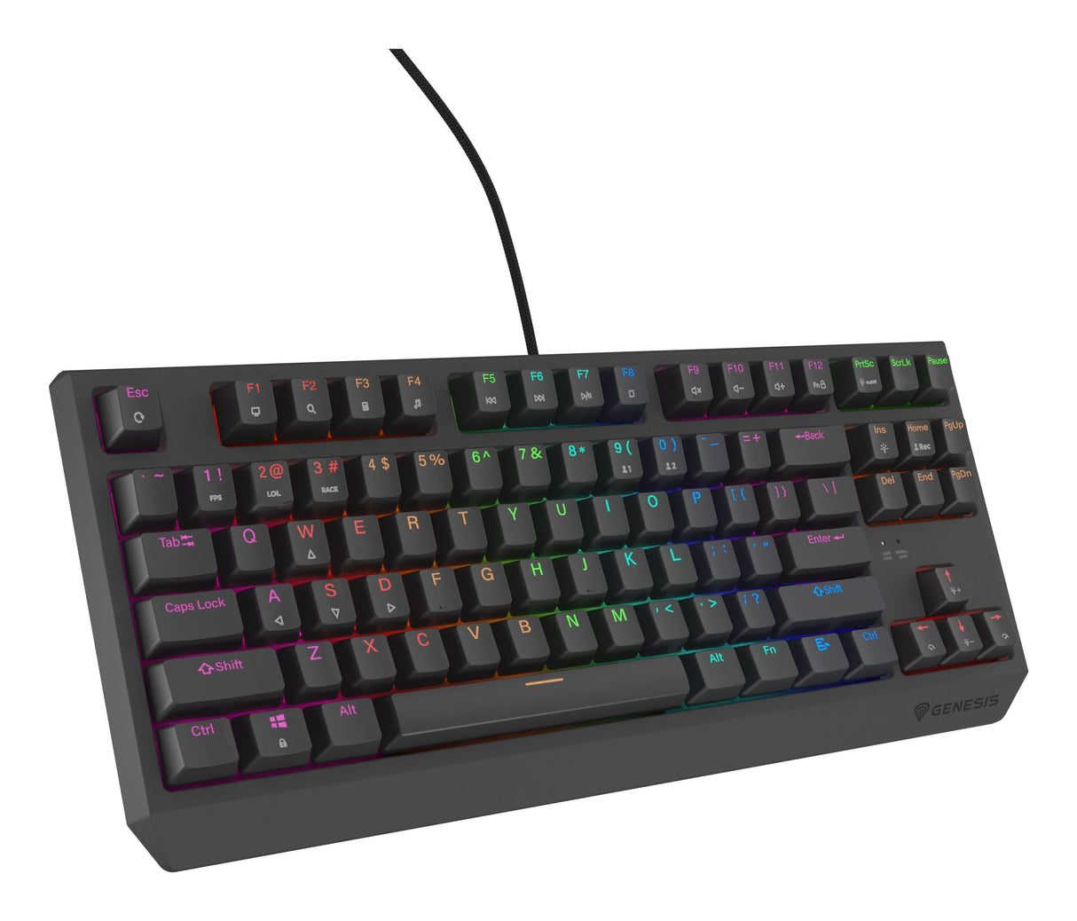 Genesis Thor 230 Tkl Mechanical Gaming Keyboard, Outemu Rojo Switch, Us Layout, Wired, Black