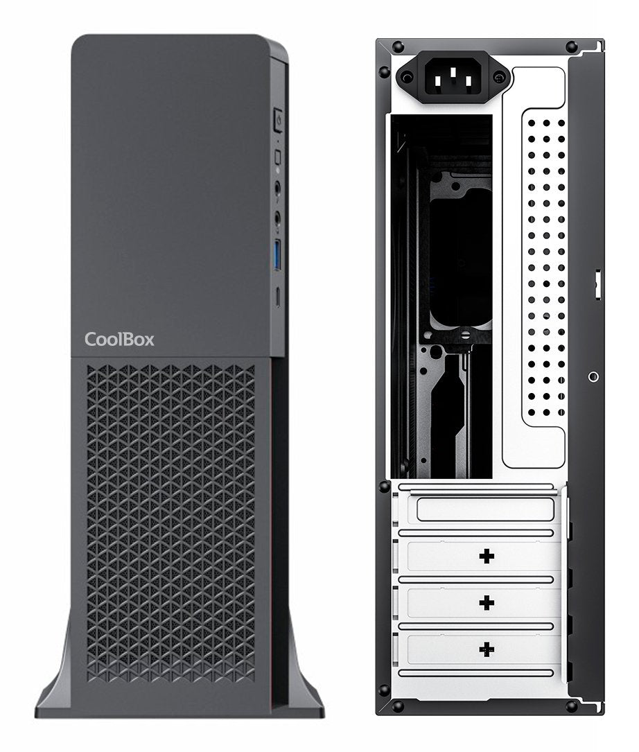Caja Pc Coolbox Microatx Slim T313 Usb C Fuente Sfx 300w Bronze Incluida