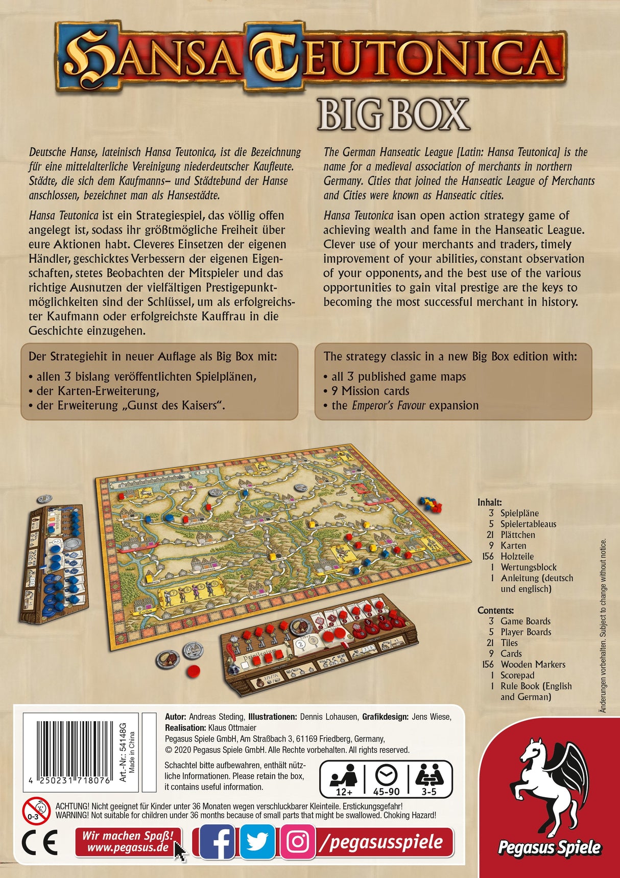 Pegasus Hansa Teutonica Big Box, Juego De Mesa 55148g