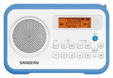Sangean Prd18 B-A Azul Blanco Radio Digital Portátil Fm Am Pantalla Lcd Alarma Batería