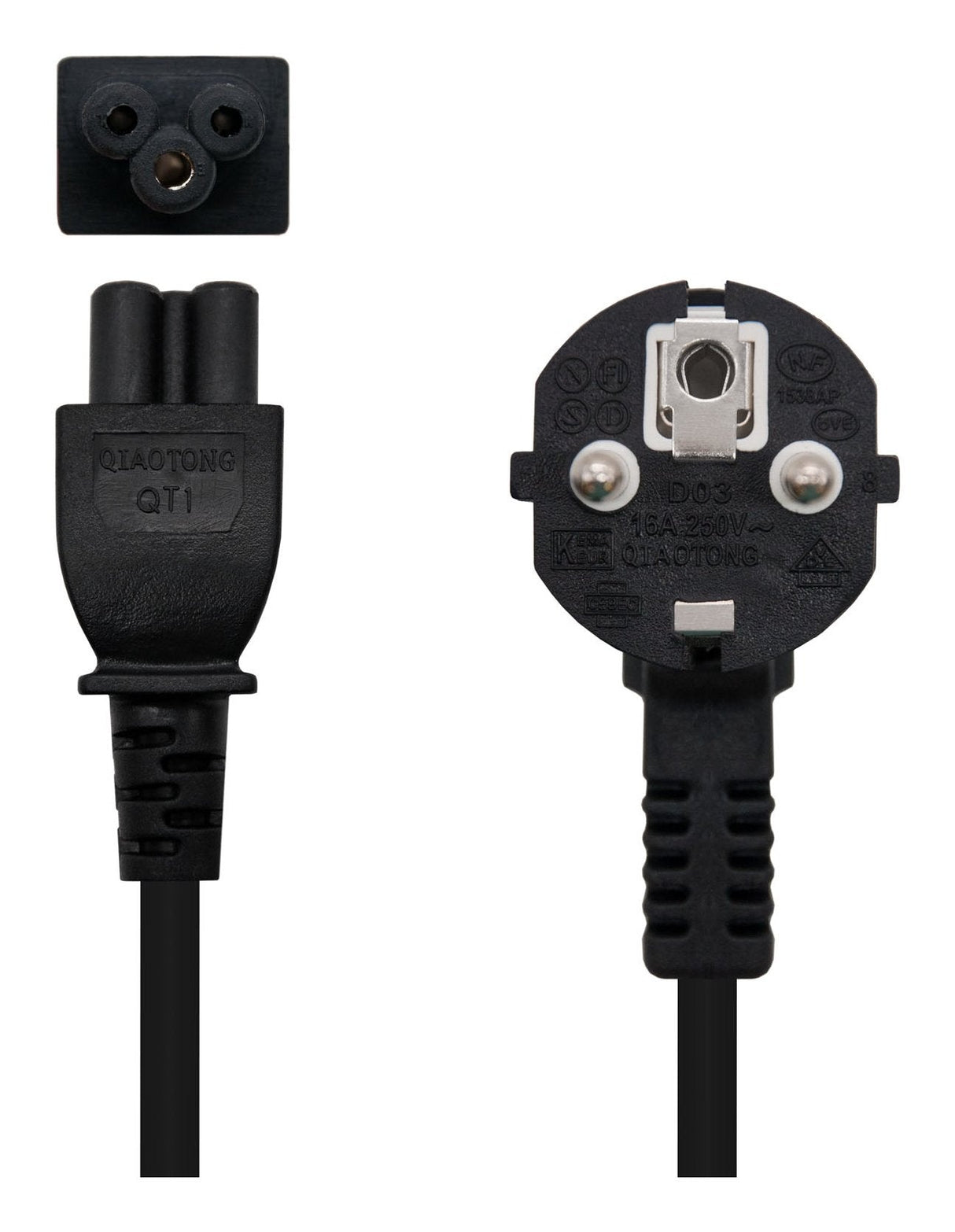 Nanocable Cable De Alimentacion Cee7 Acodado Macho A M-C5 Hembra Trebol 1.50m - Negro