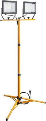 Luz De Trabajo Led Con Trípode Telescópico, 2x 50w 8500lm Y Luz Blanca Fría (6500 K), Interior Y Exterior Ip65