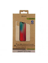 Pack Muvit For Change Mcpak0040 Para Iphone 12 / 12 Pro Funda Cristal Soft + Protector Vidrio Templado Plano Marco Negro
