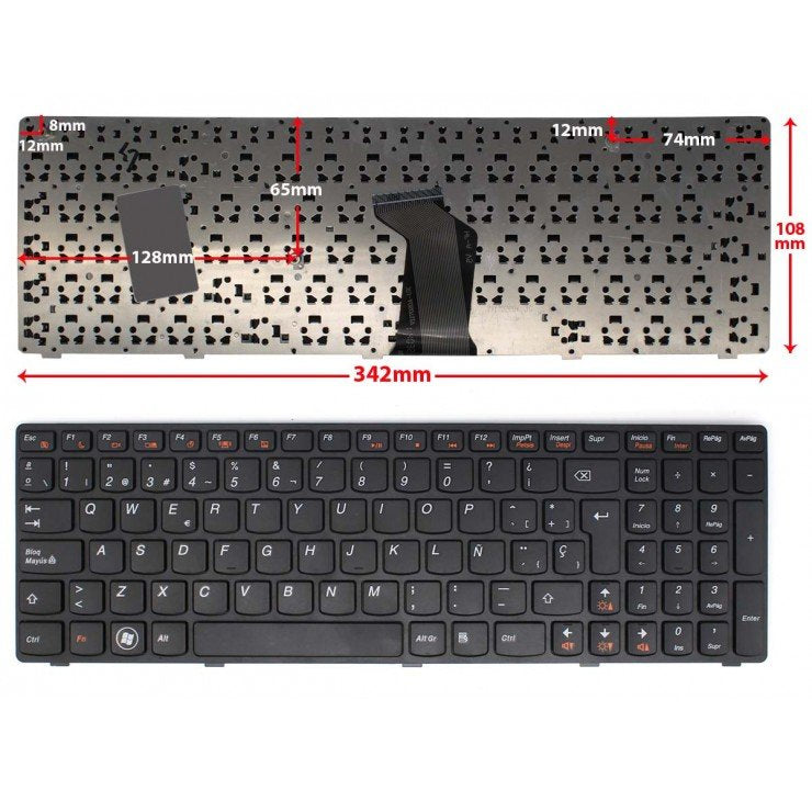 Teclado Lenovo B590 B590a B590g B570 B570a B570e B570g B570t B575 B575e B580 V570 V570c Y570 Z570
