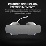 Auriculares Gaming Inalámbricos Con Micrófono Krom Phase Bluetooth Jack 3.5 Usb 2.0 Blancos