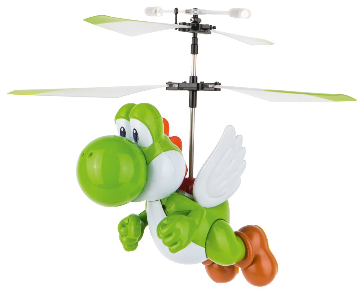 Carrera Toys Super Mario - Flying Cape Yoshi, Helicóptero, Listo Para Volar Al Sacarlo De La Caja (Rtf, Ready-To-Fly), Motor Eléctrico, Rotores Coaxiales, Cabeza Del Rotor Sin Barra Estabilizadora (Fbl), 2 Rotores