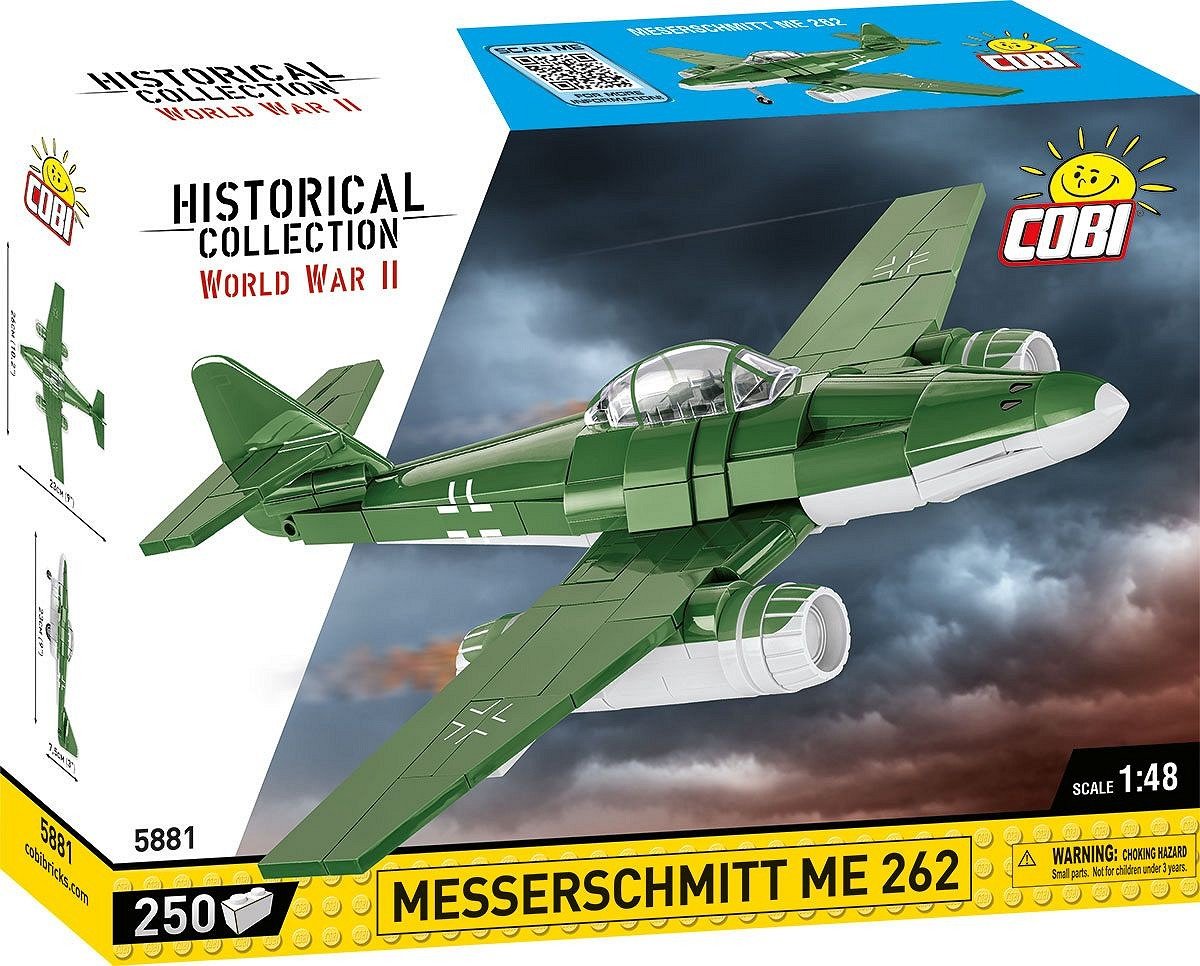 Cobi 5881 Historical Collection Wwii Samolot Mysliwski Messerschmitt Me 262 250 Klocków