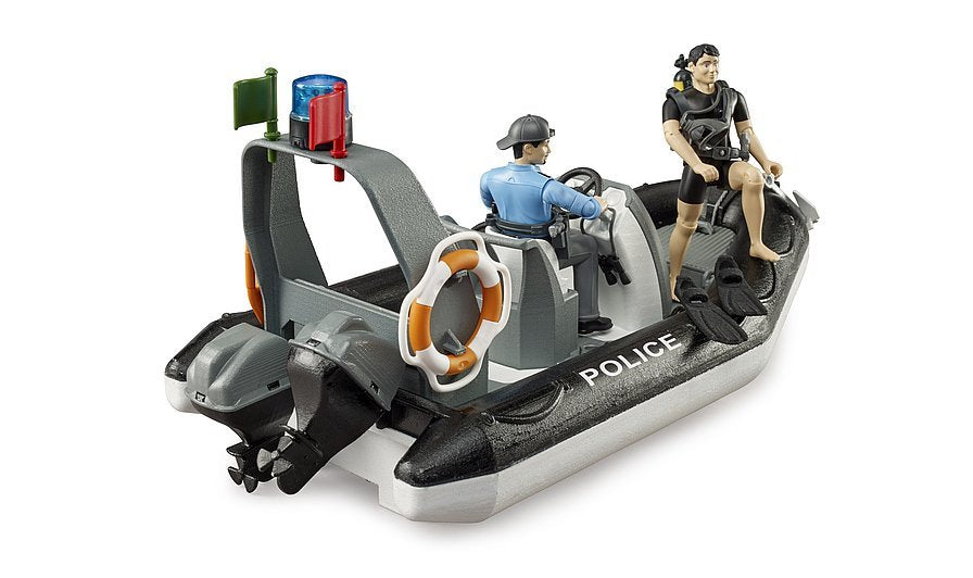 Vehículo Barco Inflable De La Policía Bruder Bworld 62733