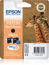 Tinta Original Epson T0711 Twin Pack Paquete De 2 Gran Capacidad Negro