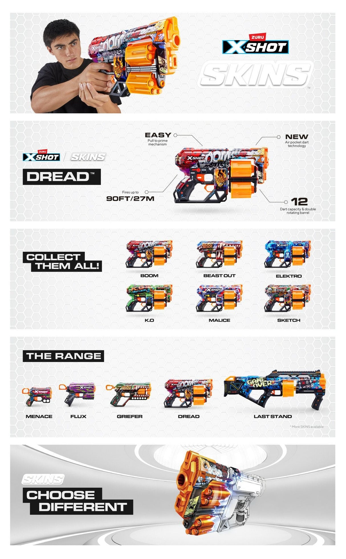 Lanzador Zuru X-Shot - Dread Boom, Dart Blaster 36517a