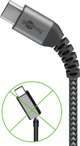 Goobay Usb-C Auf Usb-A Mit Metallsteckern, Grau, 0,5m