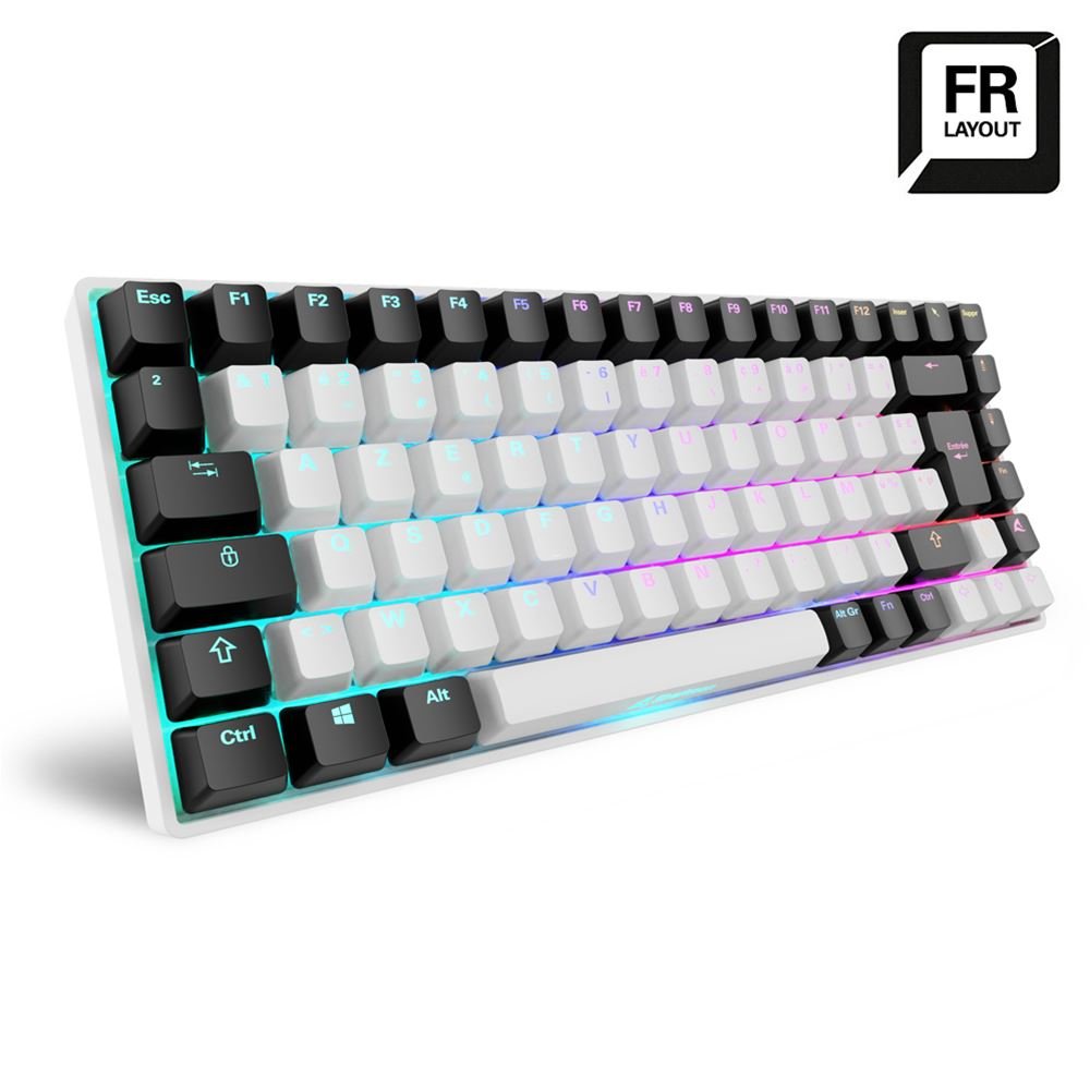 Teclado Francés Sharkoon Skiller Sgk50 S3, Gaming Blanco