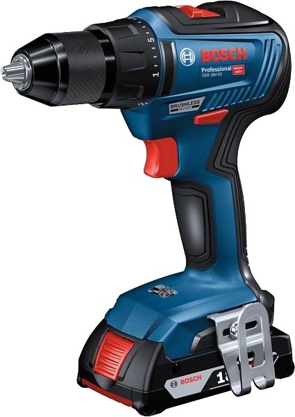 Taladro Atornillador Inalámbrico Bosch Gsr 18v-55 Professional Solo, 18 Voltios (Azul/Negro, Sin Batería Ni Cargador) 06019h5202