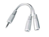 Adaptador Audio Estereo Gembird Jack 3.5mm Macho A 2 Jack 3.5mm Hembra Blanco Cca-415w