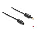 Delock Toslink Cable Mini Toslink 3,5 Mm Stecker Auf Toslink Stecker, Ø 2,2 Mm, 2 M, Schwarz