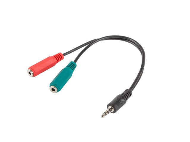 Lanberg Adaptador Jack Estereo 3.5 Macho A 2x Jack 3.5mm Hembra Ad-0023-Bk Cable 20cm