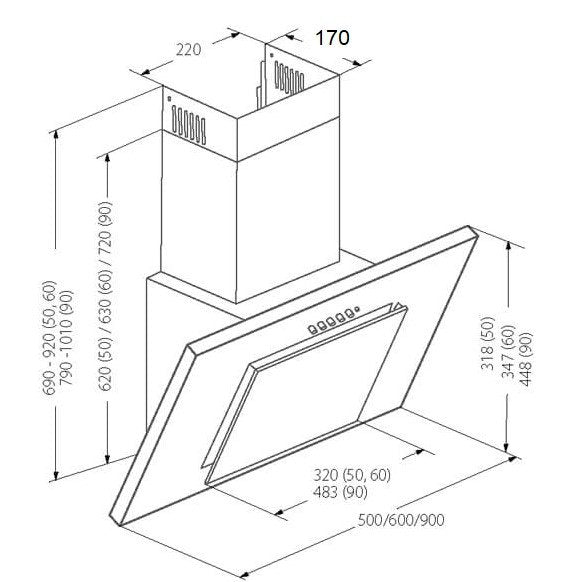 Campana Extractora Campana Akpo Wk-4 Nero Eco 60 Wall-Mounted Black