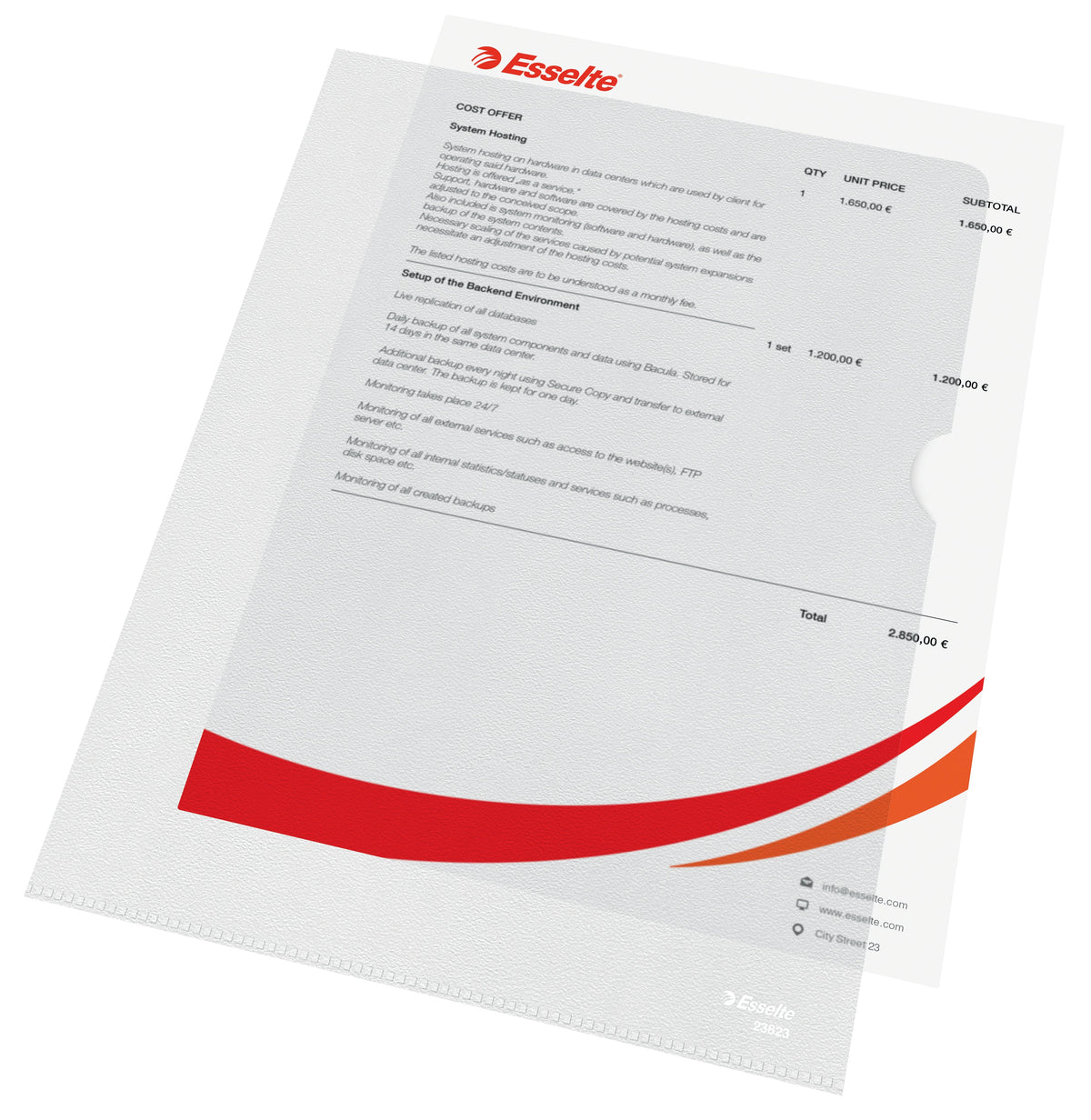 Esselte Fundas Transparentes Din A4 Genarbt 0.12 Mm