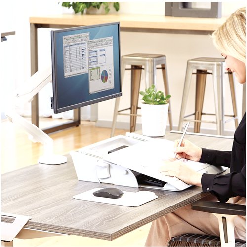 Fellowes Hana Soporte Y Atril - Guia Magnetica De Lectura -  Diseño Elegante Y Duradero - Hasta 5kg - Color Blanco