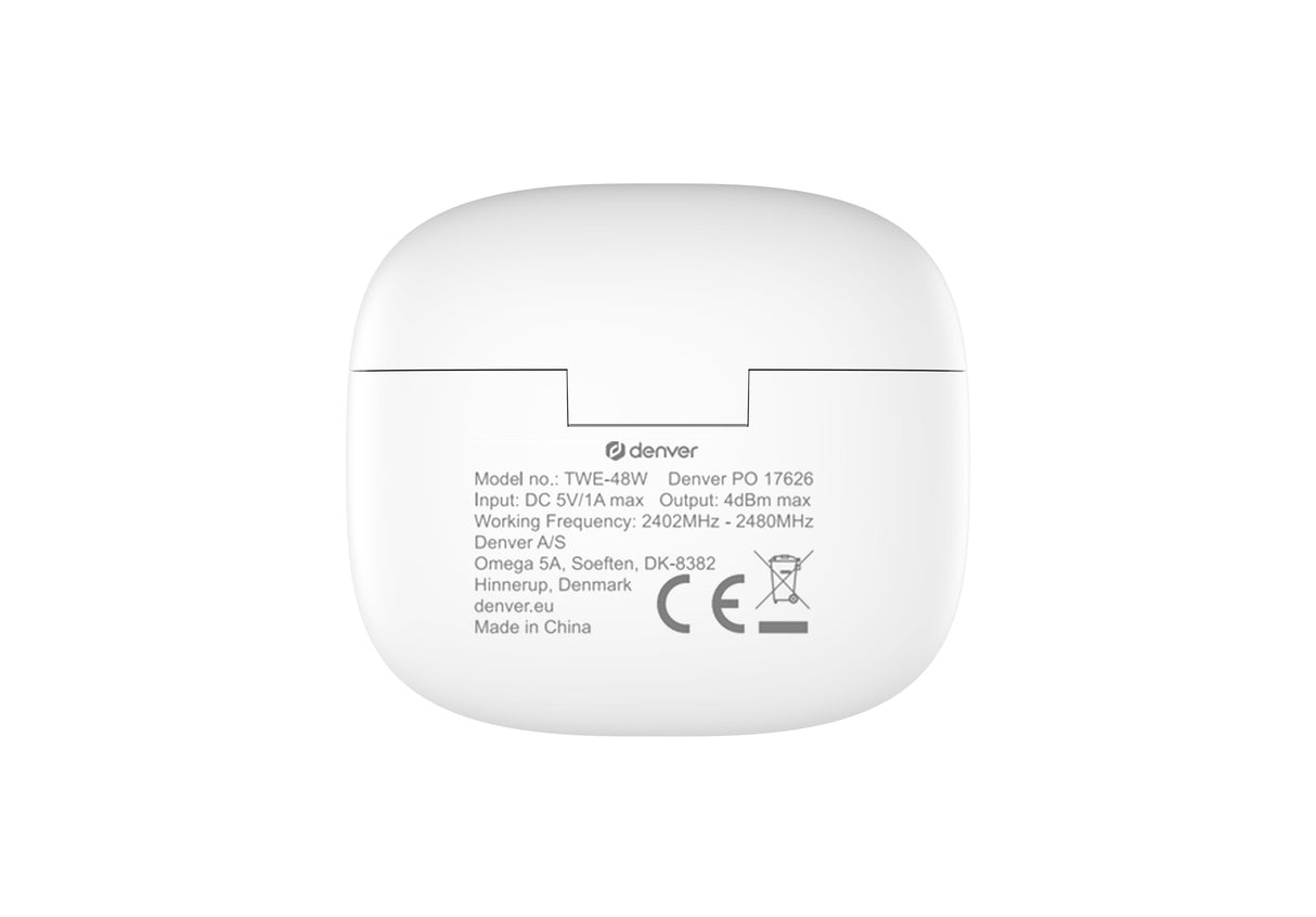 Auriculares Denver Twe 48w Inalambrico Blanco