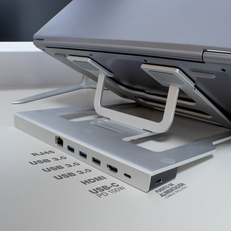 EAN 8436624420245 - CoolBox Coo-atril-dock Alámbrico USB 3.2 Gen 1 (3.1 Gen 1) Type-C Gris imagen 3