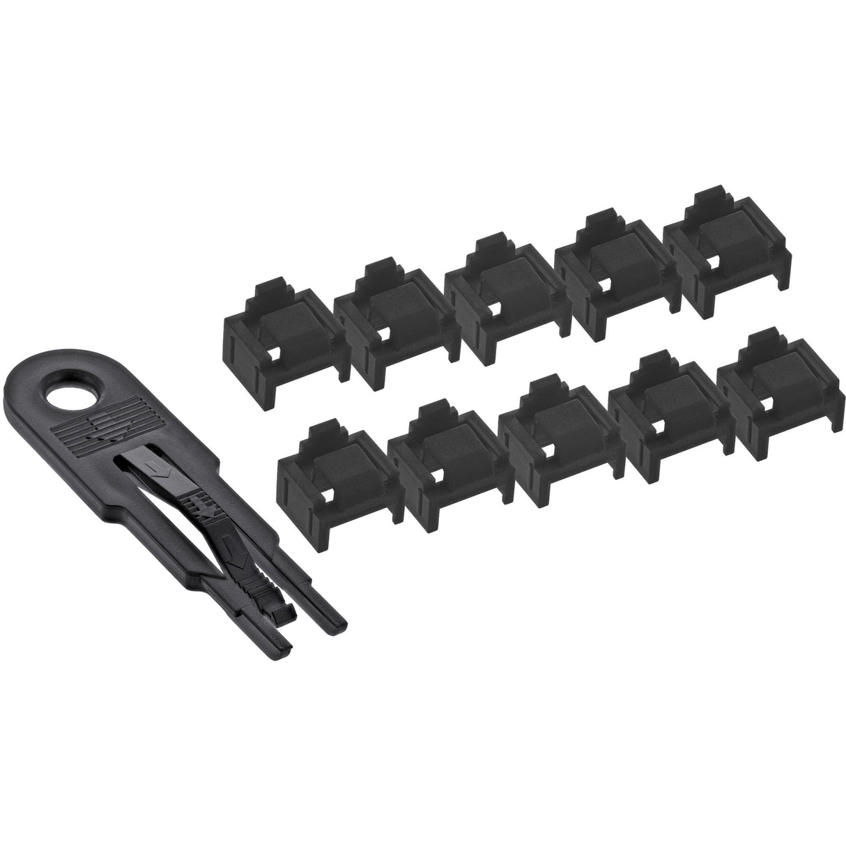 Bloqueador De Puertos Rj45, Set Básico Con 10 Bloqueadores Y Llave, Negro