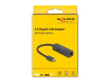 Delock 66938 Adaptador Usb Type-C A 2,5 Gigabit Lan Con Suministro De Energía 100 Watios