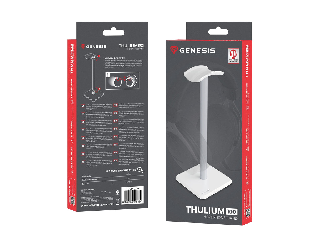 Soporte Genesis Auriculares Thulium 100 Color Blanco