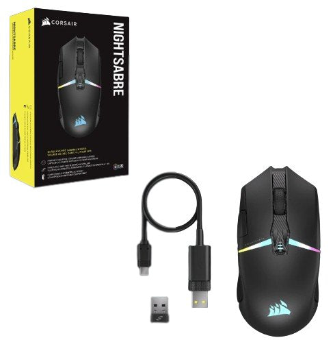 Raton Corsair Inalambrico Gaming Nightsabre Rgb Bt Optico Negro Ch-931b011-Eu