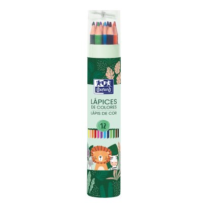 Oxford Lápices De Colores Animal Besties Estuche 12 Ud + Sacapuntas Surtidos