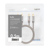 Logilink Cable De Audio 2x Rca -> 2x Rca  M/M 0.5m Negro