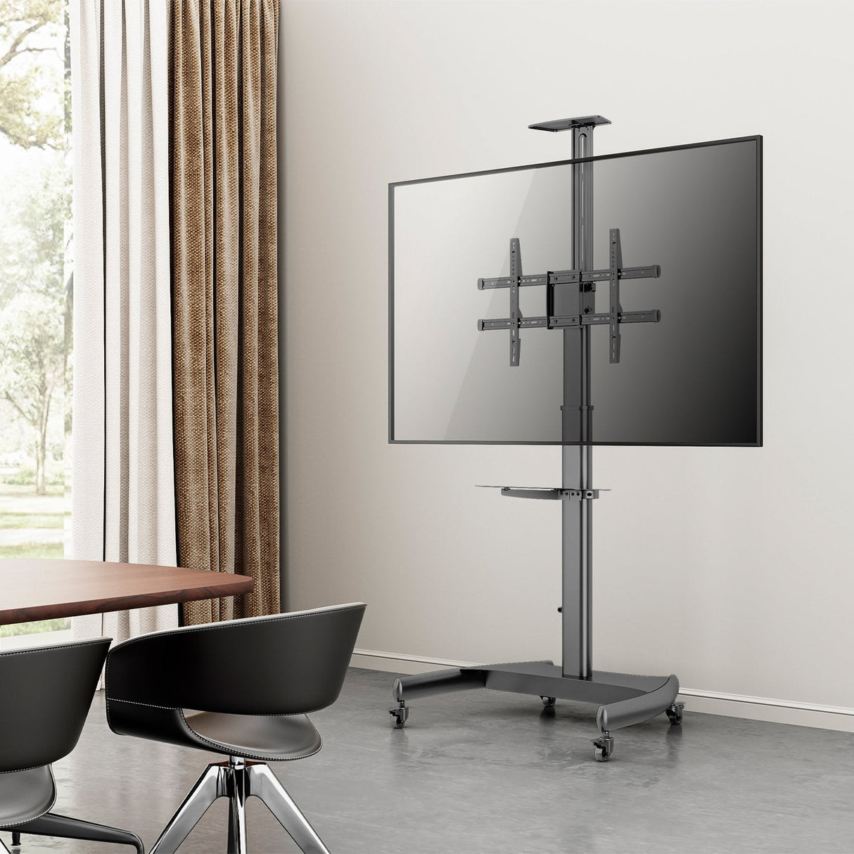 Aisens Soporte De Suelo Para Tv/Monitor De 37" A 70" - Max 50kg - Ajustable En Altura - Movimiento Horizontal Y Vertical
