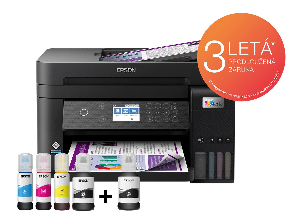 Impresora Epson Ecotank L6270, 3 En 1, A4, 1200 X 4800 Ppp, 33 Ppm, Usb, Wi-Fi, Lan