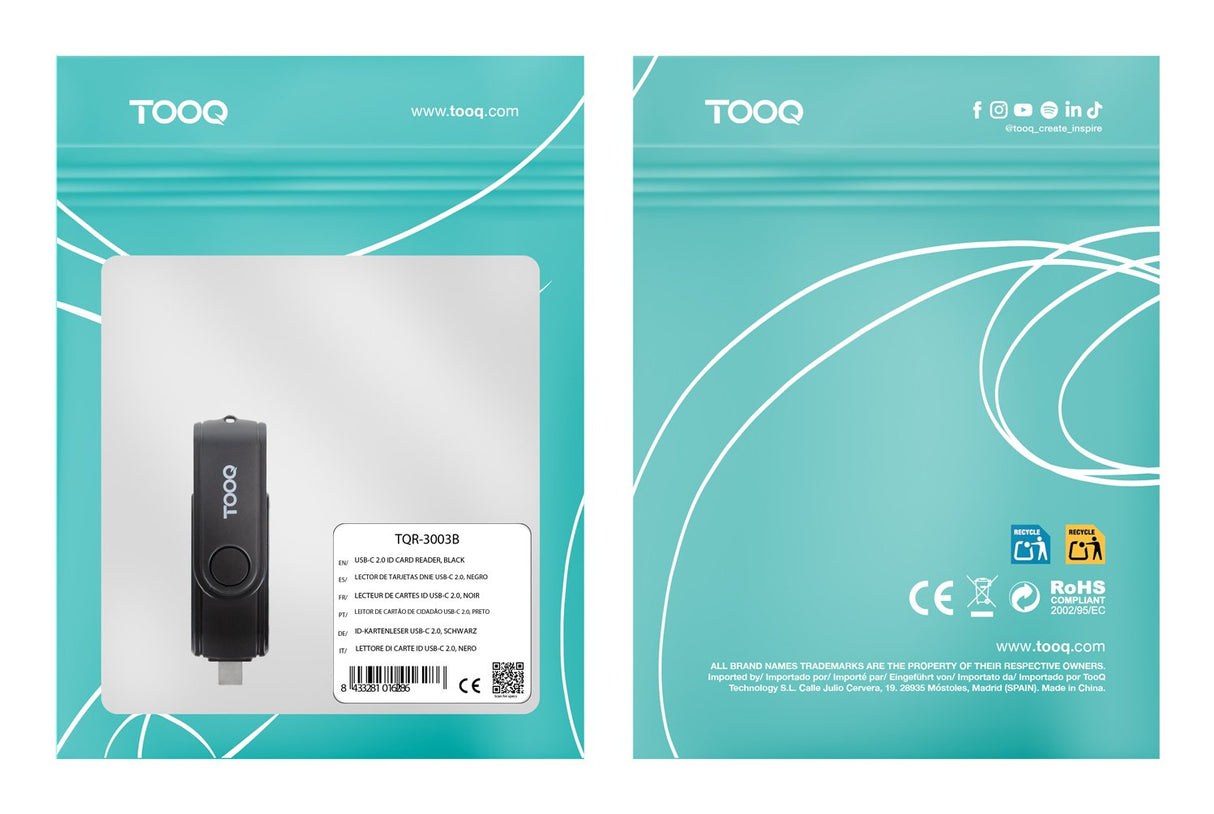 Lector Tarjetas Usb-C 2.0+Usb-A 3.0, Sd/Tf, Negro