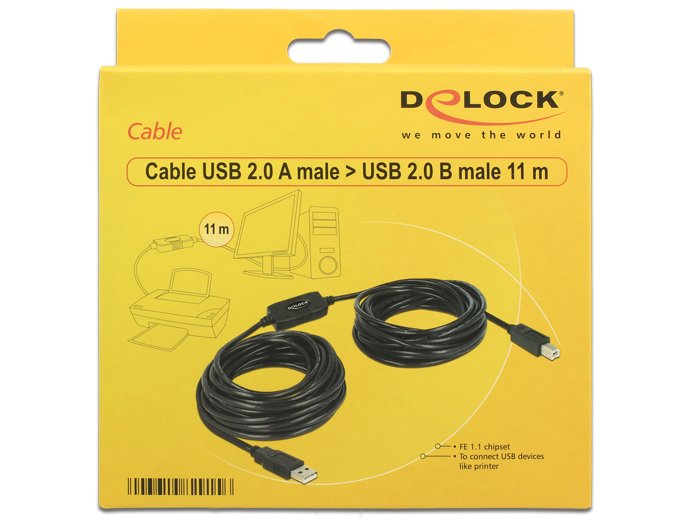 EAN 4043619829156 - DeLOCK 11m, USB2.0-A - USB2.0-B cable USB USB A USB B Negro imagen 2