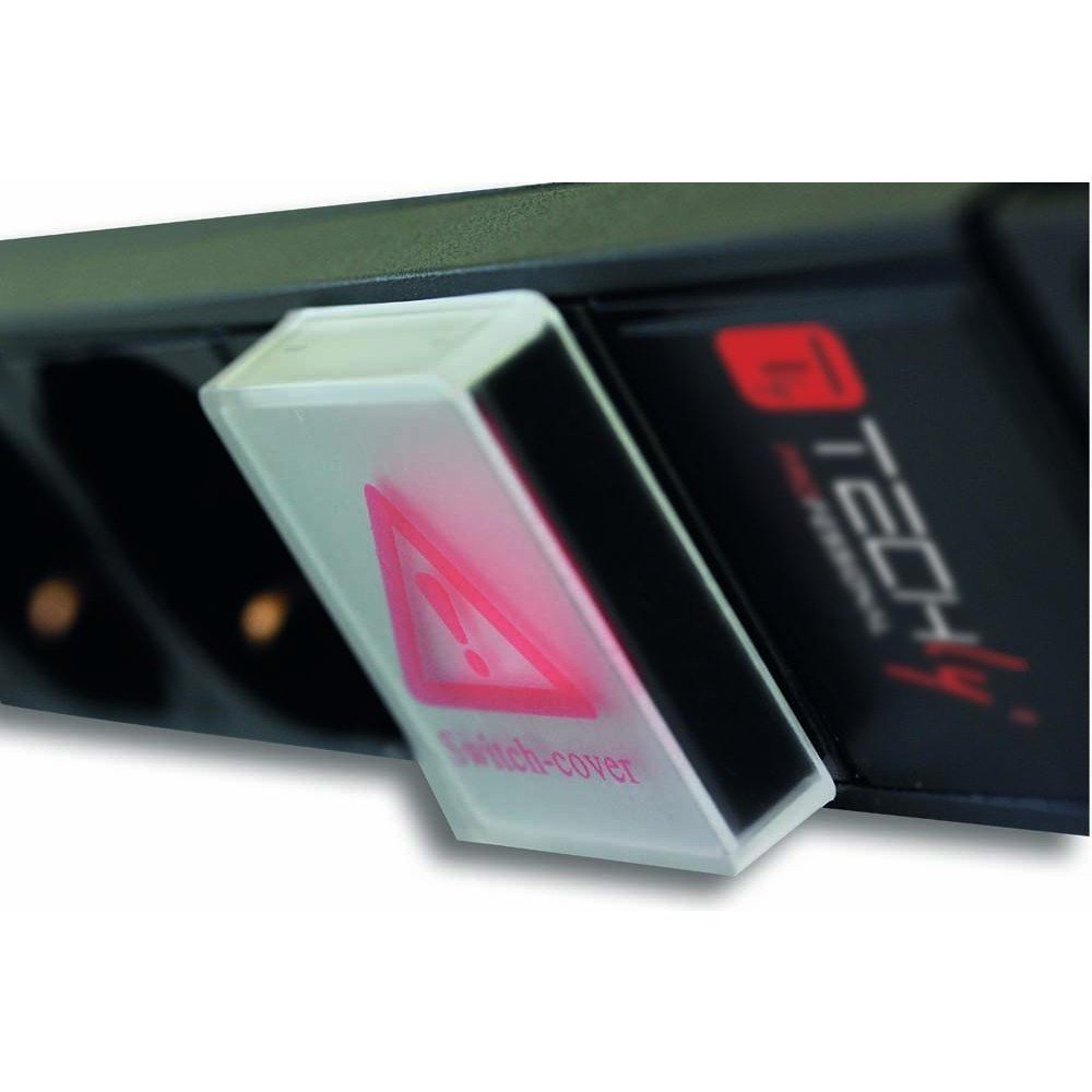 Phasak Regleta 19" De 8 Tomas Schuko Con Interruptor Conexión C14 2m Negro