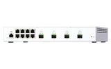 Switch Gestionable Qnap Qsw-M408s 12 Puertos (4*Sfp+ + 8*Rj45 Gigabit) Consola Rj45 Sin Ventilador Formato Sobremesa