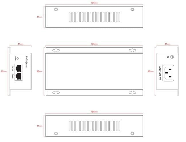 1 Ch 90w 10 Gigabit Poe  Injector