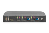 Digitus Kvm Switch, 2-Port, 4k60hz, 2xdp In, 1xdp/Hdmi Out
