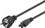 Cable Alimentacion Cee-7/7  Schuko  A C5 Trebol 1,00 Metro Negro