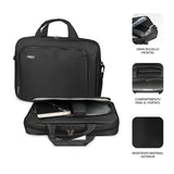 Maletín Subblim Oxford Black Para Portátiles Hasta 13.3'-14'/ 33.7-35.5cm Interior Acolchado Bolsillo Exterior Correa De Hombro